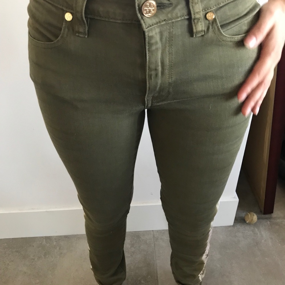 Olive green skinny jeans